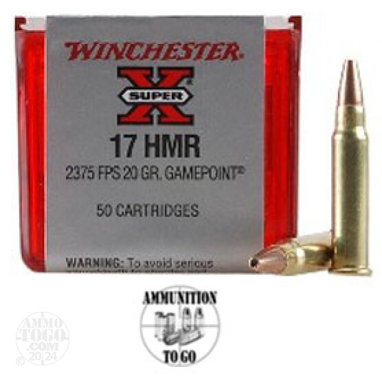 500rds - .17 HMR Winchester Super-X 20gr. Game Point HP Ammo